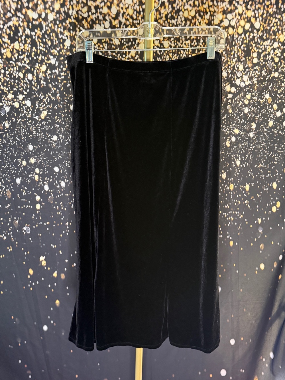 Notations Black Maxi Velvet Skirt